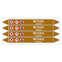 Značení potrubí, metanol,4 ks, 250 × 26 mm